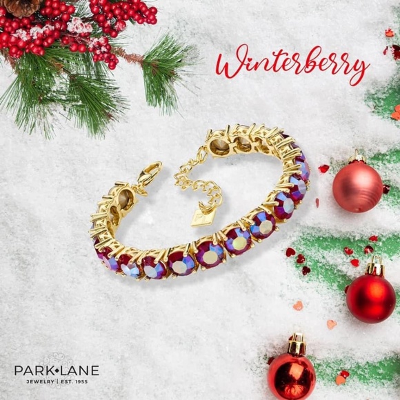 Rare Winterberry Impression Bracelet - Red AB Crystal Tennis Bracelet Park Lane - Picture 4 of 8